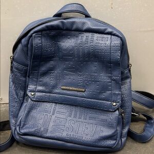 Steve Madden Embossed Navy Mini Backpack